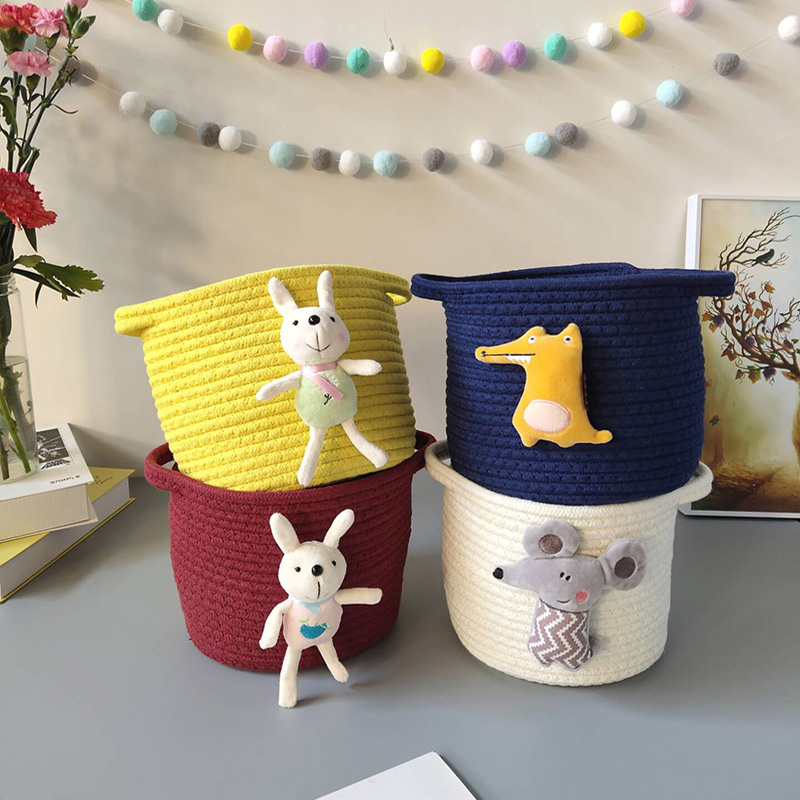 Home Cotton Thread Woven Basket Cosmetics Toy Containing basket Desktop snacks Children Nordic Contained Basket