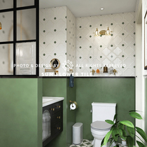 Faff-style Retro Olive Green Toilet Tile Nanyang Wind Bathroom Wall Brick Kitchen Floor Tile Balcony Small Flower Brick
