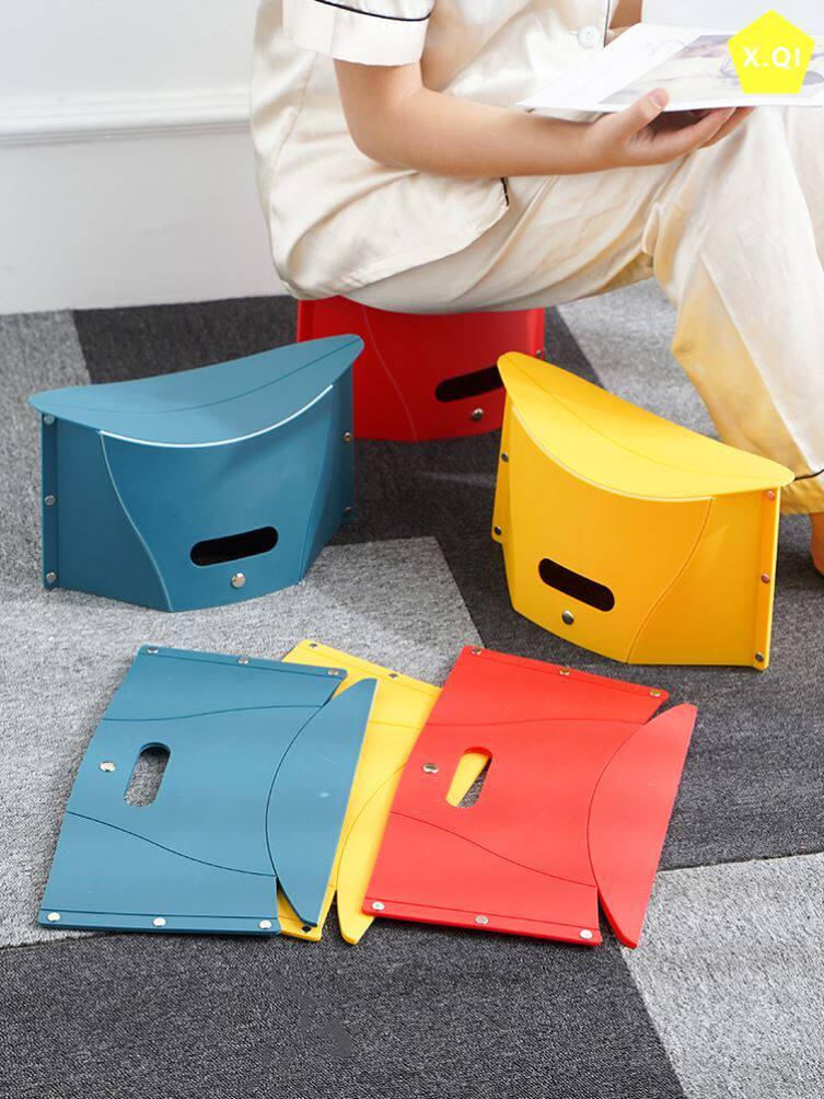 Portable card folding stool creative paper short stool net red outdoor travel train portable ultra-thin small Maza