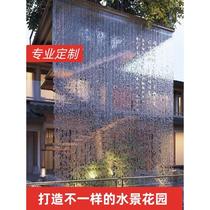 Stainless steel waterfall water outlet courtyard landscape fish pond landscape garden pool flowing water background wall flowing water wall factory