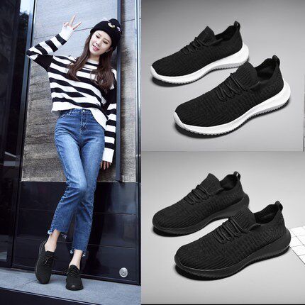 New product multi-walking shoes pin duozoulu official new foot force fitness walking shoes men and women all black work shoes flat