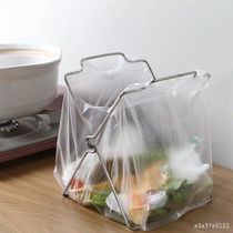 Plastic bag support stainless steel kitchen garbage rack garbage bag rack foldable storage rack trash can bracket