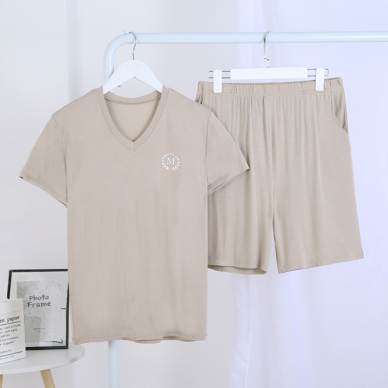 Modale Summer Pyjamas Men Suit Slim loose short sleeves shorts can be worn outside the home Clothing Sleepwear Men Suit