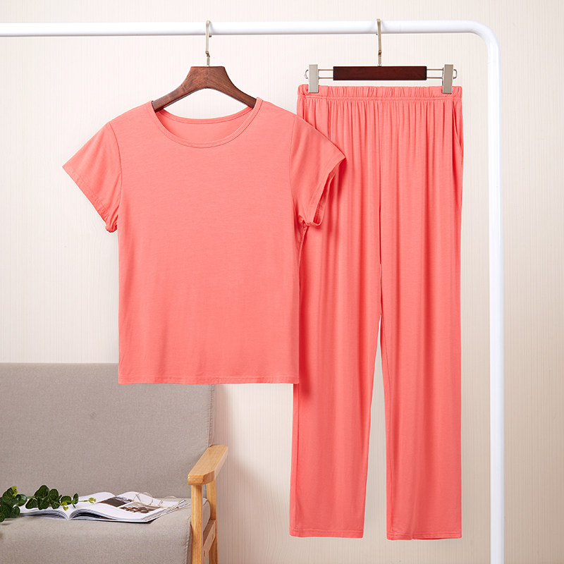 Model Pajamas Women Suite Short sleeve pants with loose air conditioning pants plus large-code pajamas pajamas women thin home suit