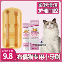 Ragdoll cat special small toothbrush toothpaste set brushing finger set kitten tooth cleaning supplies ten thousand hair toothbrush