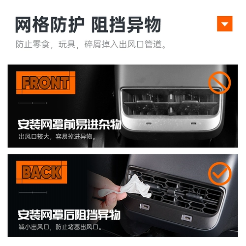 Применимый Tesla model3/y задняя часть выхода из воздушной выходы защитная сеть сеть Анти -блокировка