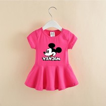 Girls Summer Dresses 2021 New short-sleeved Childrens fashion Western style dresses Baby childrens skirts tide