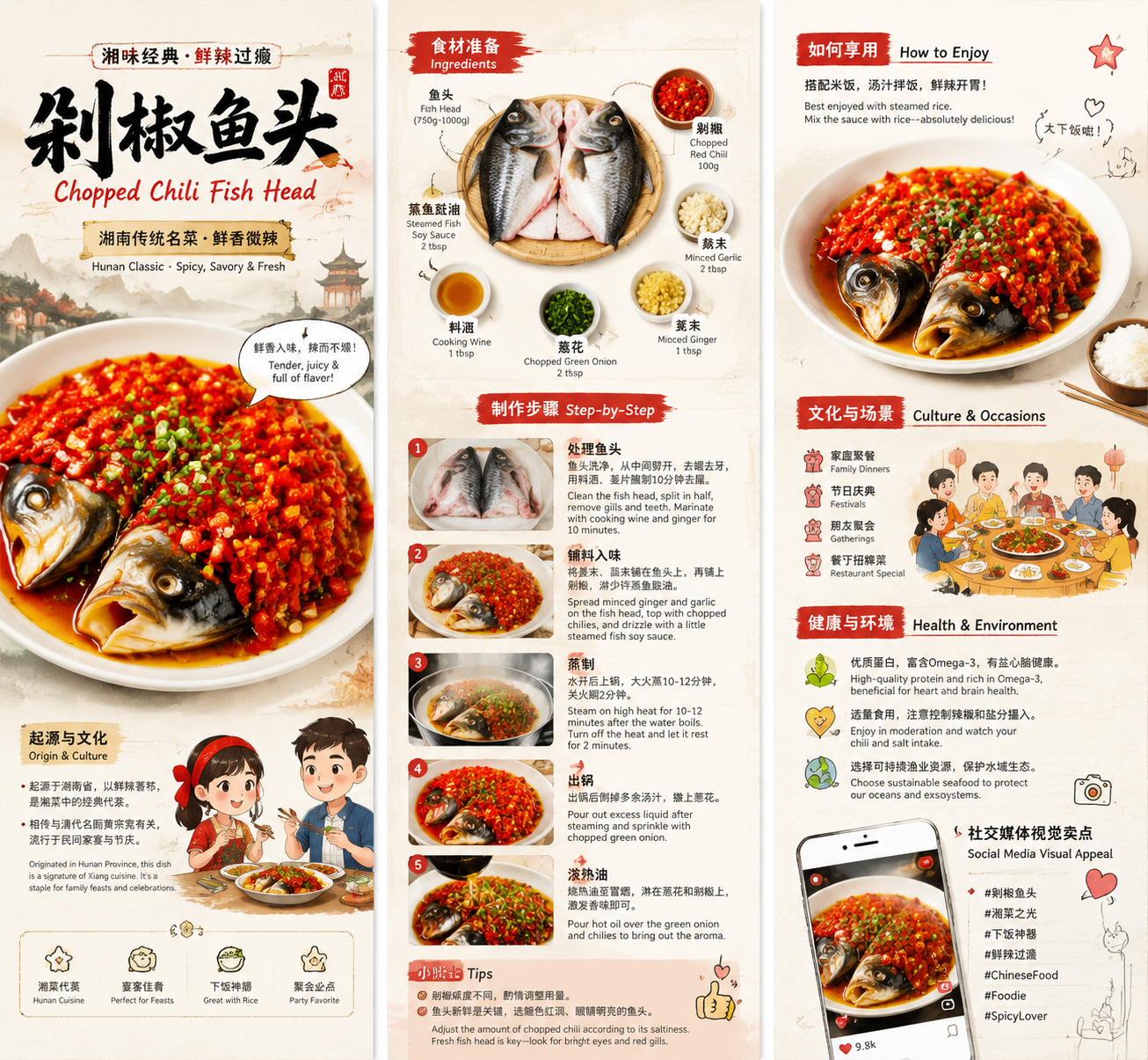 微缩趣味美食海报