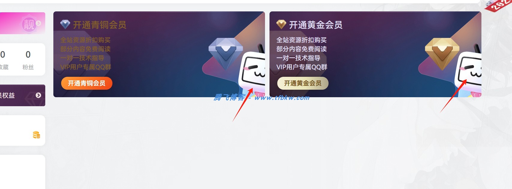 子比主题 - 会员购买页面添加背景图 - 腾飞博客