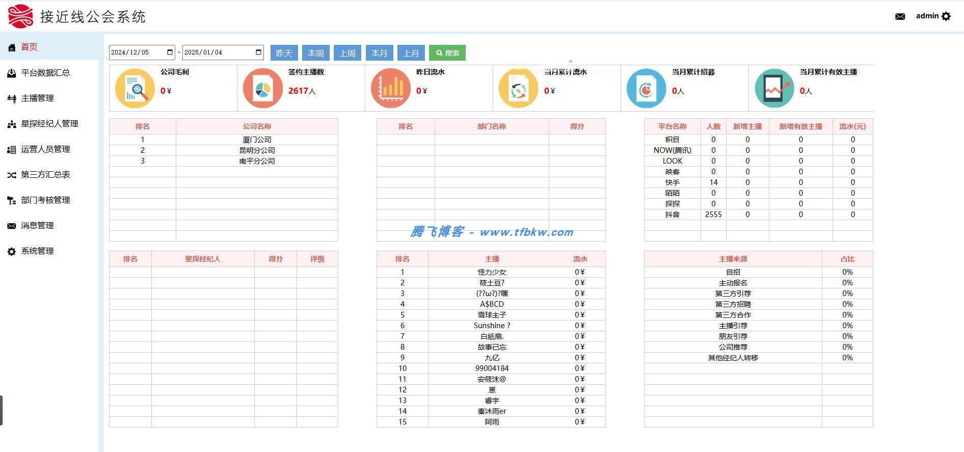 图片[4] - 工会多平台主播分红分润多角色管理系统 - 腾飞博客