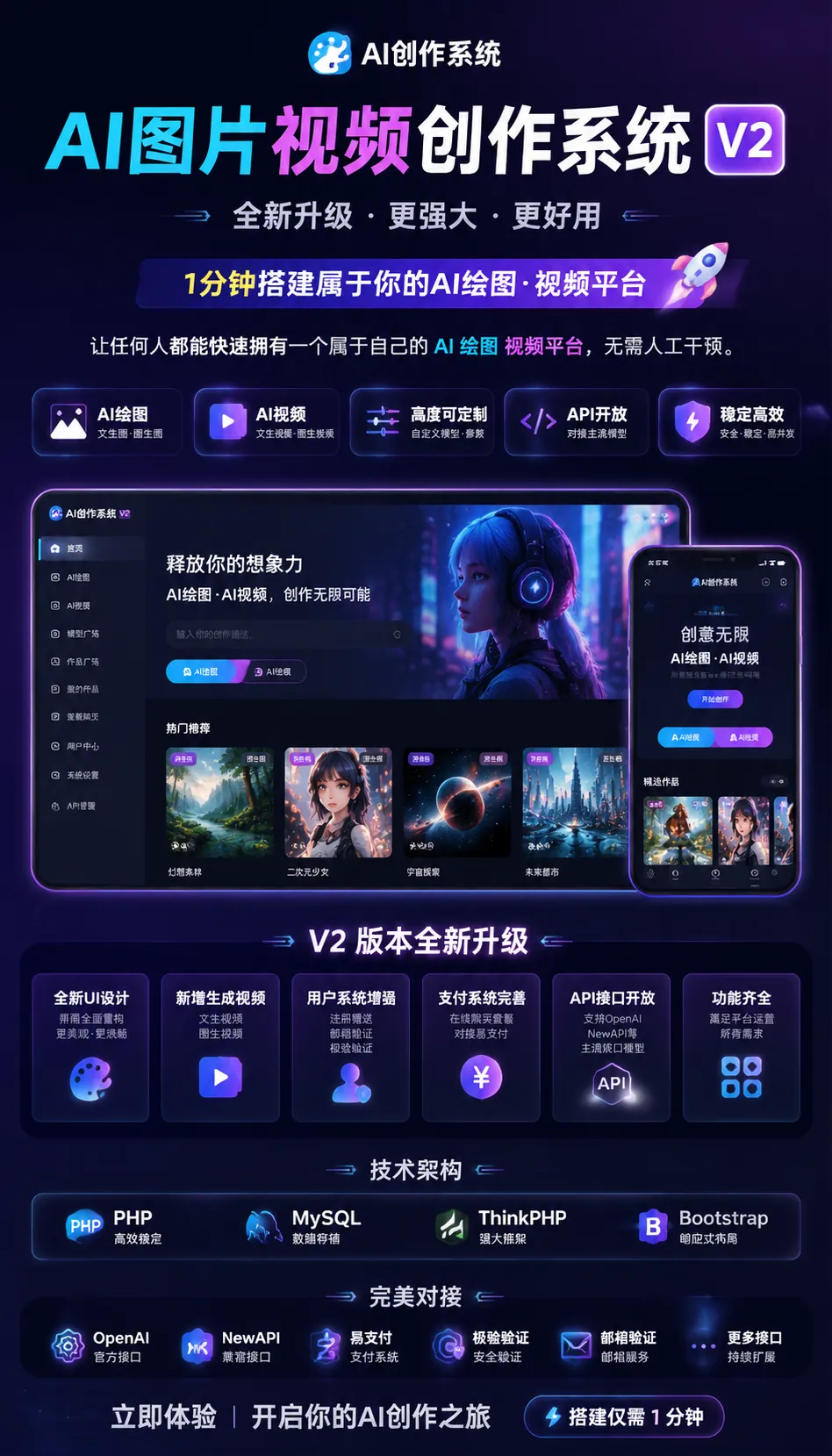 AI图片视频创作系统V2版本 - 全网首发 - 腾飞博客