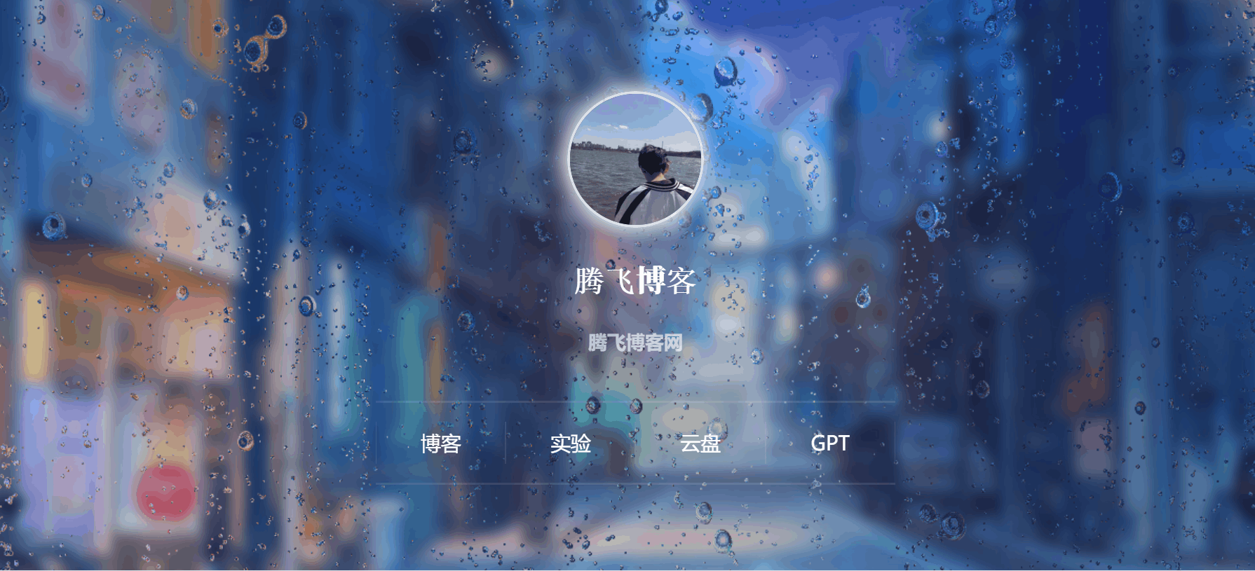 图片[1] - HTML源码 - 动态雨滴玻璃掉落主页