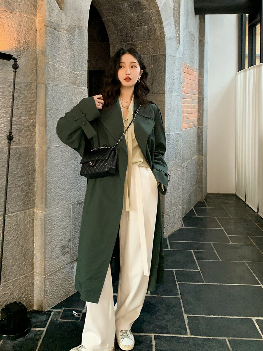 Ren Xiaoyi Advanced Texture Windsuit Woman Mid 2022 Spring autumn new high-end Korean wind chic long version jacket