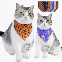 Cross-border new pet Halloween triangle scarf dog saliva scarf cat neck cover bib scarf pet accessories in stock