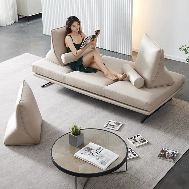 Creative no backrest sofa minimalist modern small family type sofa bed with removable fabric sofa Book room Bedroom Guido-Taobao