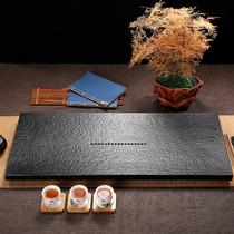 Ujinshi Natural Tea Tray Small Number Stone Horn Big Tea Tray Whole Stone Black Gold Stone Tea Sea Brief About Home Tea Table