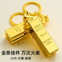 Within a lifetime with less than 10000 match lighter cigarette lighter key button gold strip personalized wind-proof creativity