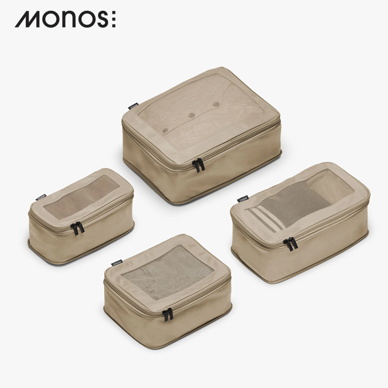 Monos Canada Luggage with Compression Storage Bag Storage Bag Antibacterial Fit Lining Khaki Gray Black