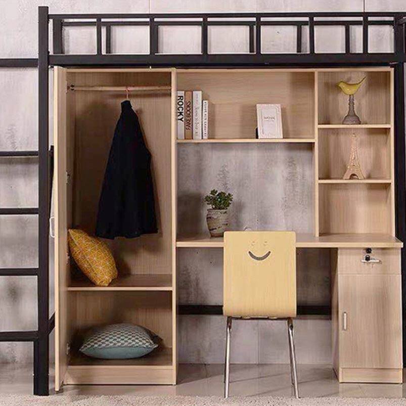 Upper Bed Lower Table Combined Bed Staff Dormitory Elevated Bed Laid Down Cabinet Custom Minima Iron Bed Modern Iron Art Bed-Taobao
