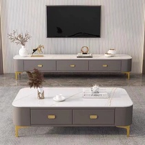 Slate coffee table TV cabinet home light luxury new small apartment modern simple storage coffee table TV cabinet combination
