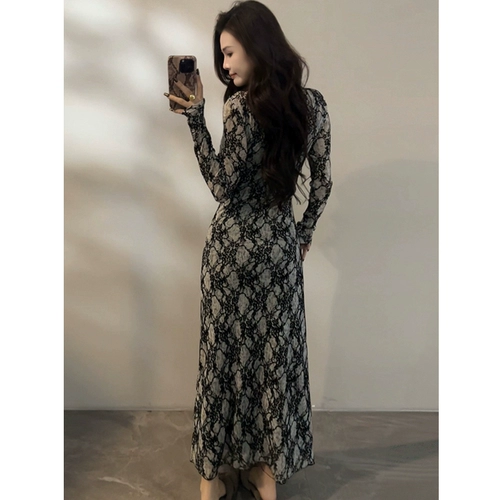 Сексуальное кружевное приталенное платье, базовая юбка, увеличенная толщина, яркий броский стиль