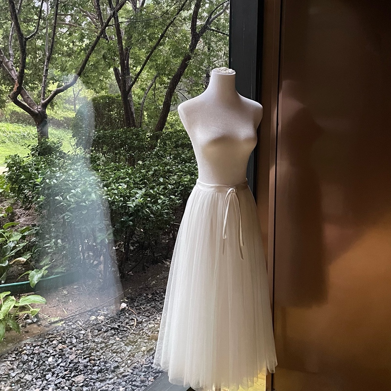 Original [Cool and Elegant Gauze Dress] Di@R Classic Style, Just the Right Amount of Fluff, Adjustable Drawstring at the Waist