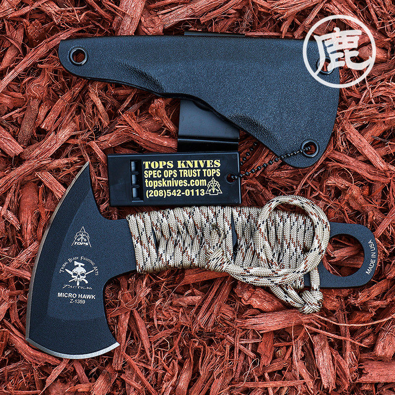 USA TOPS Phelps Tangle Rope Integrated Steel Small Hand Axe Outdoor Camping Equipment Multipurpose Portable Microhawk Hand Axe