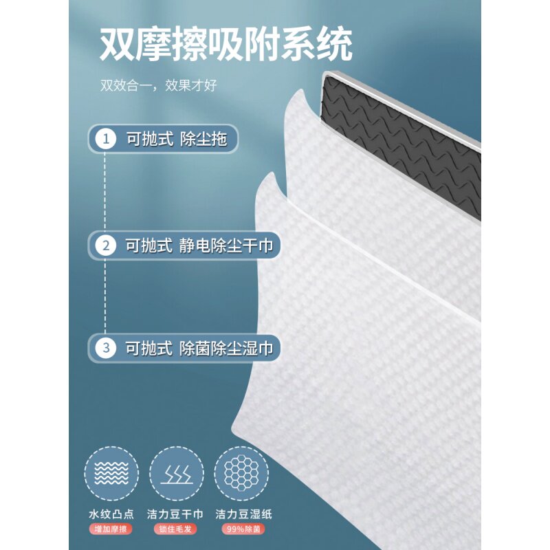 Electrostatic dust removal paper disposable flat mop a hand-free mop artifact net household floor mop wipes