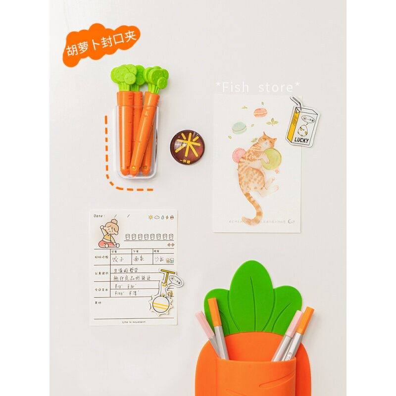 Cute carrot sealing clip food snack bag sealing clip artifact refrigerator magnet creative kitchen clip