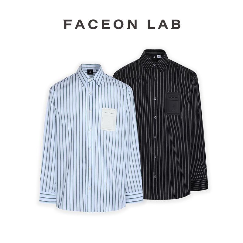 [Same Style as Chen Chusheng] Faceonlab Simple and Versatile Striped Shirt, High-End Designer Long-Sleeve Shirt