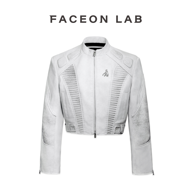 Akinori's Same Style as Today's Youth Faceonlab Original Akira Short Motorcycle Leather Jacket