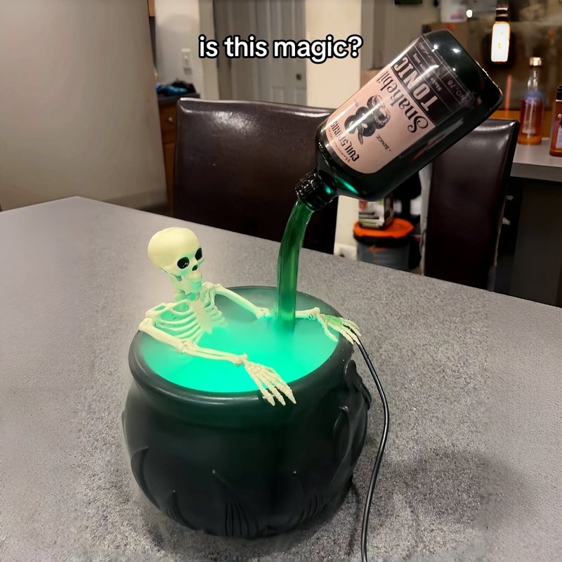 Halloween Decoration Skeleton Bucket Magic Floating Potion Bottle Tabletop Ornament Bar Atmosphere Decoration Props Halloween Decoration Skeleton Bucket Magic Floating Potion Bottle Tabletop Ornament Bar Atmosphere Decoration Props