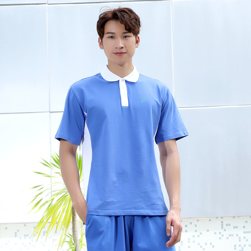 Shenzhen school uniform middle school students boys short sleeves junior high school summer wear T-shirt tops sportswear cotton