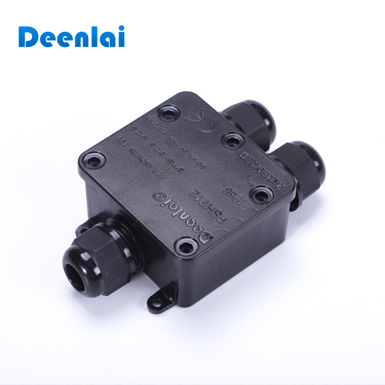 Outdoor waterproof plastic junction box with terminal outdoor sealed cable water buried under one in two out rain proof