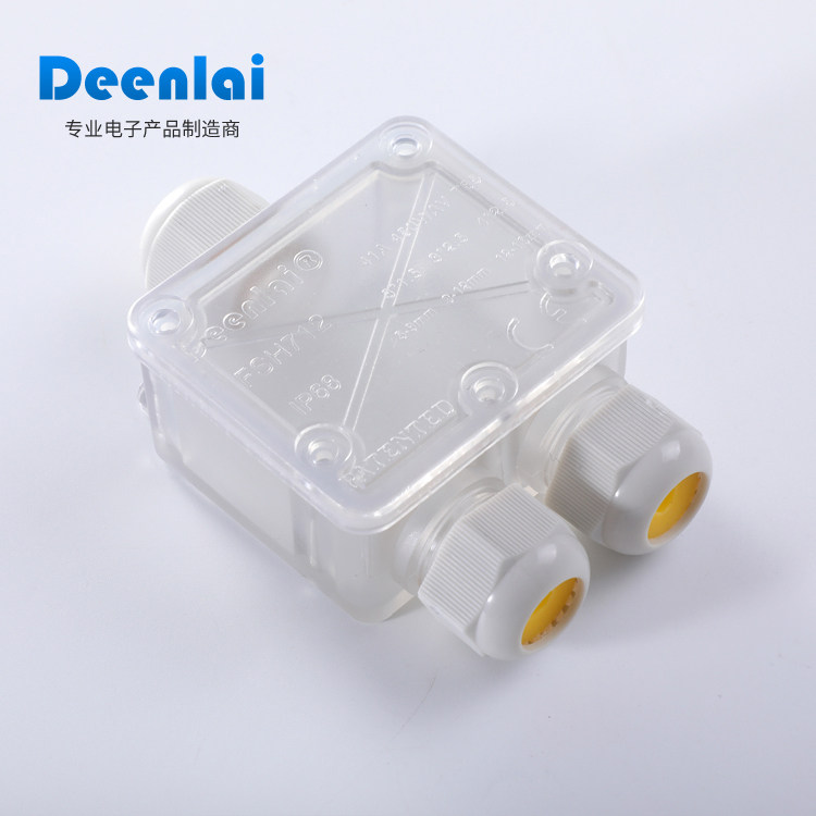 Outdoor waterproof plastic junction box with terminal outdoor sealing cable underwater buried in two out of rain