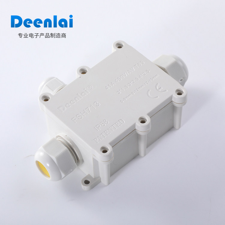 Outdoor waterproof junction box IP68 type rainproof, dustproof, splashproof, can be buried in the ground, one in and one out of the cable junction box