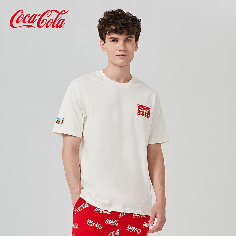 Coca-Cola Short-Sleeved Summer New Style Small Logo Printed Pure Cotton Simple Loose T-Shirt