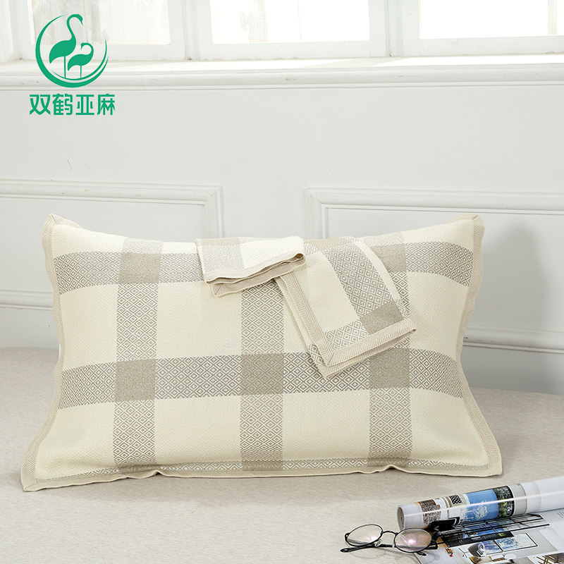 Twin crane linen pillow towel single pair antibacterial anti-slip anti-slip not falling off senior boys old summer pillow