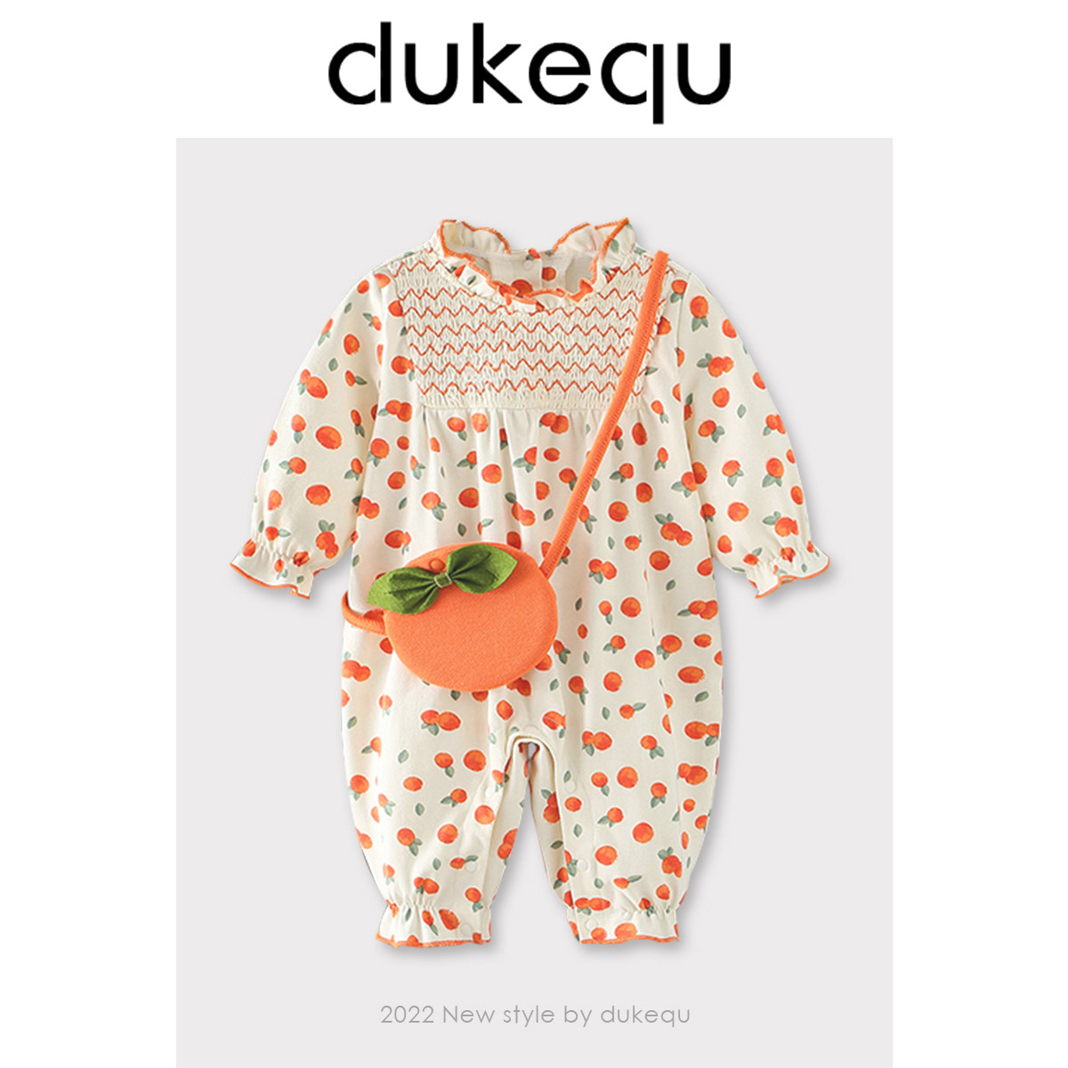 Duke fun baby spring newborn clothes female baby jumpsuit princess full moon hundred days romper spring outing clothes