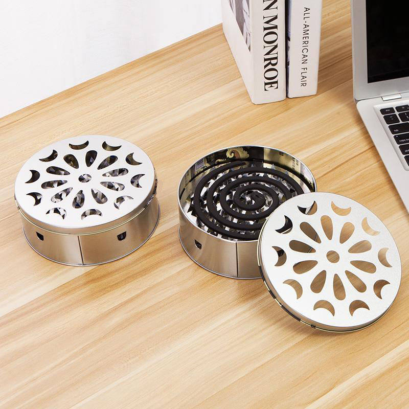 Creative mosquito coil plate mosquito coil frame mosquito coil box fireproof household with lid indoor and outdoor safety mosquito coil furnace Japanese-style tray holder
