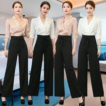 Spring and summer beautician work clothes womens new suit health preservation hall Ear Pedicures pedicure Foot Bath Technician Clothes Chinese High-end