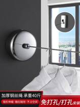 Clothes rope tightens as soon as the clothes rope is pulled. Invisible tightening rope. Bathroom artifact. Wire rope for clothes cooling balcony.