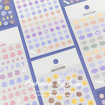 Hand Ledger Sticker Round Dot Series Morandi Color Ensemble Decoration Paste Creative Diy Cute Teenage Diary Material Collage