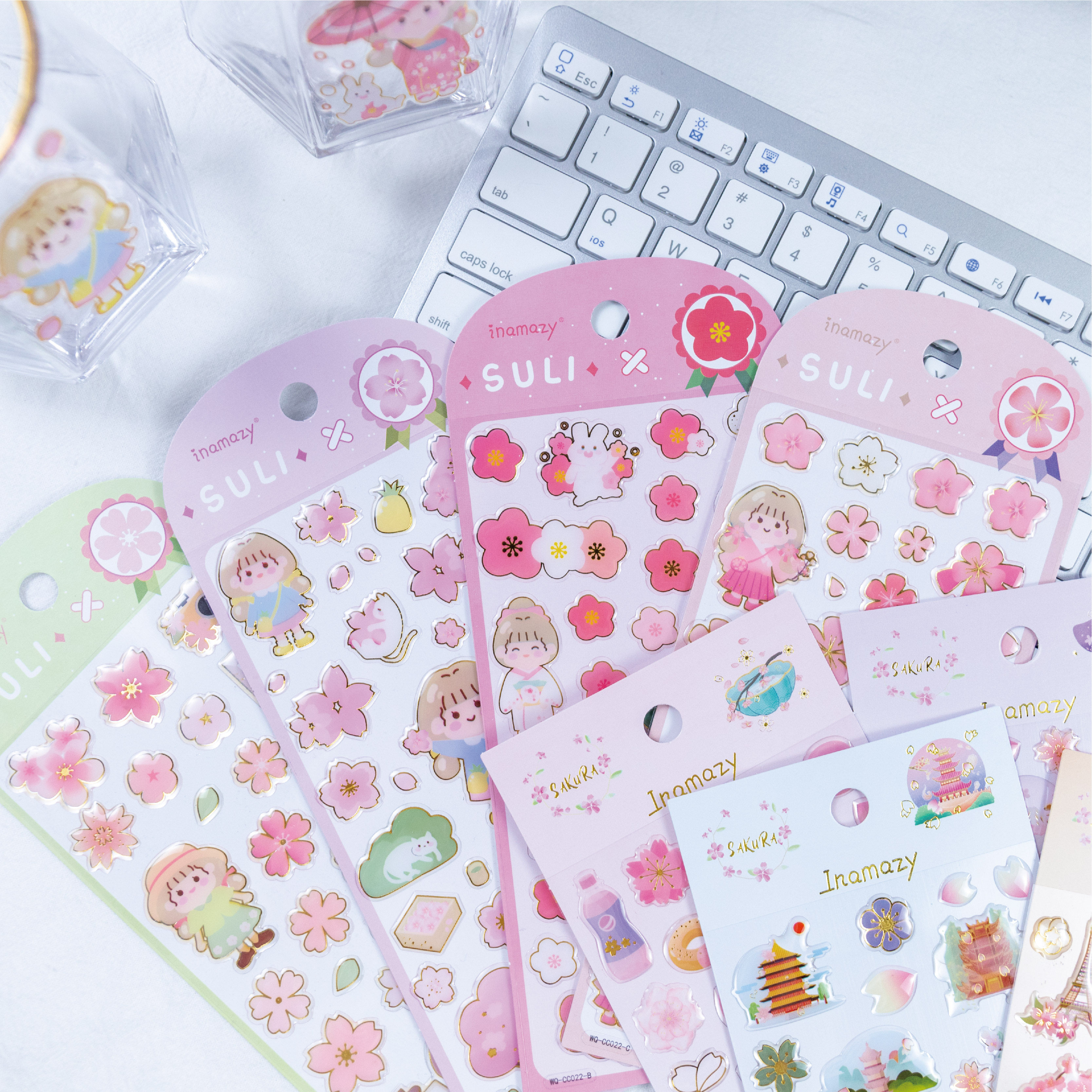 Handbook sticker cherry blossom material Gollkeda waterproof children sticker decoration small pattern DIY mobile phone computer in