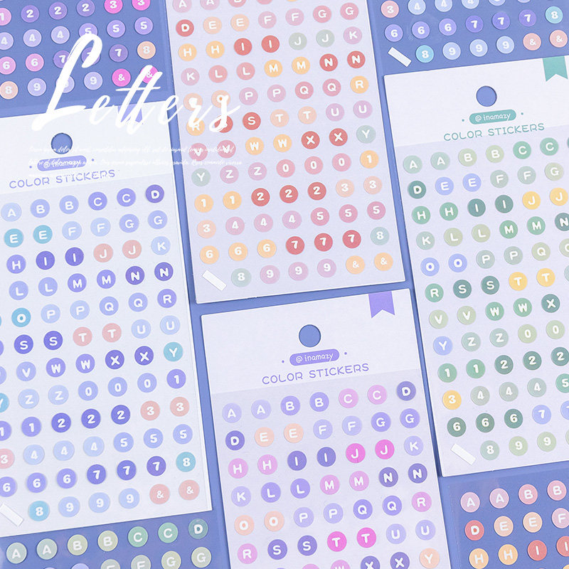 Letter dot hand account stickers decorative small pattern hand account material cute stickers mobile phone DIY stickers