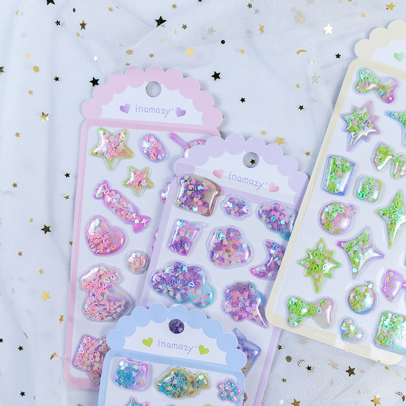 Stream Sand Rocking Hand Ledger Sticker 3D Mukka Children Cartoon Stickers Decorate Small Pattern Hands Account Material Waterproof Applid