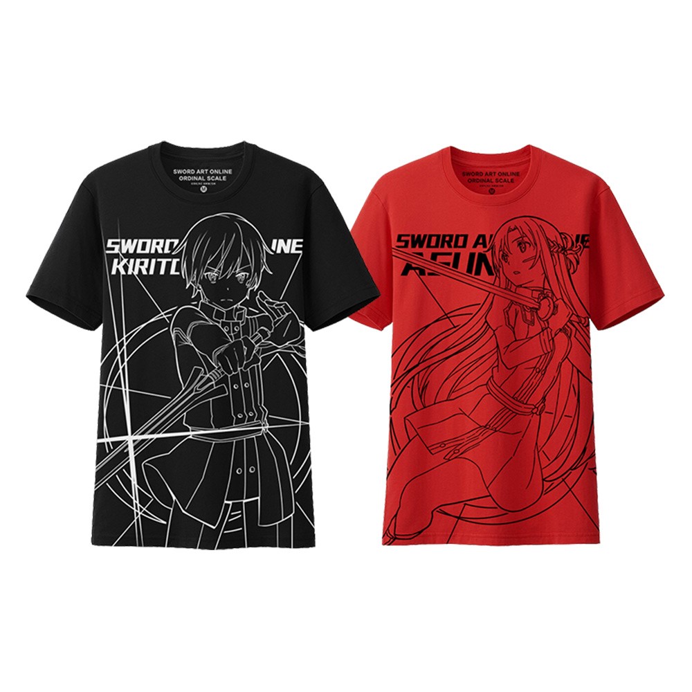 Fun genuine authorized Sword Art Online two-dimensional surrounding Kirito Asuna anime cotton short-sleeved T-shirt