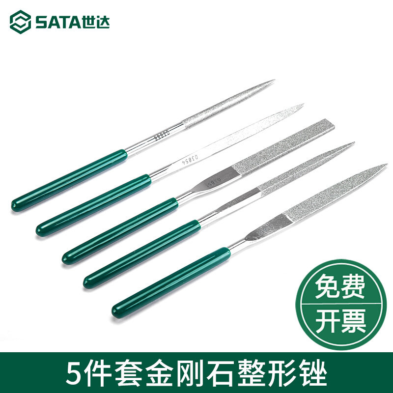 Seda tool 5 pieces of suit diamond filing knife 5x180mm plastic filing steel filing plate alloy round filing 03850