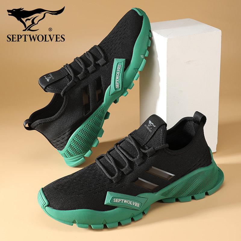 Septwolves men's shoes summer new mesh shoes fashion trend mesh shoes breathable shoes flying woven sports running shoes