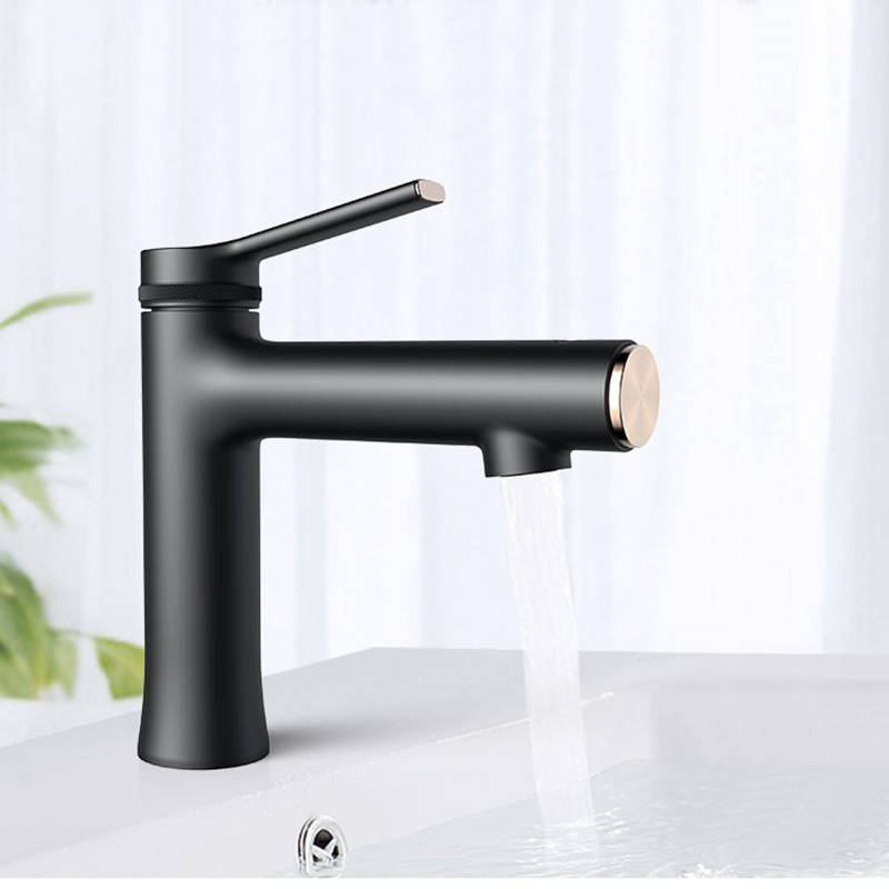 Wrigley bathroom hot and cold water faucet household dressing room table basin washbasin hand washing fine copper basin pull-out faucet